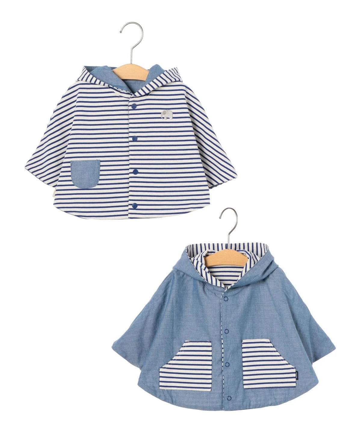 SHIPS KIDS:リバーシブル ボーダー マント 2018SS