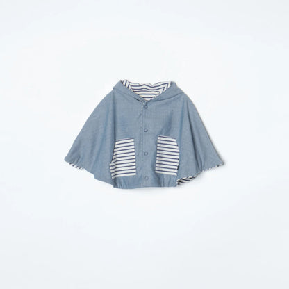 SHIPS KIDS:リバーシブル ボーダー マント 2018SS