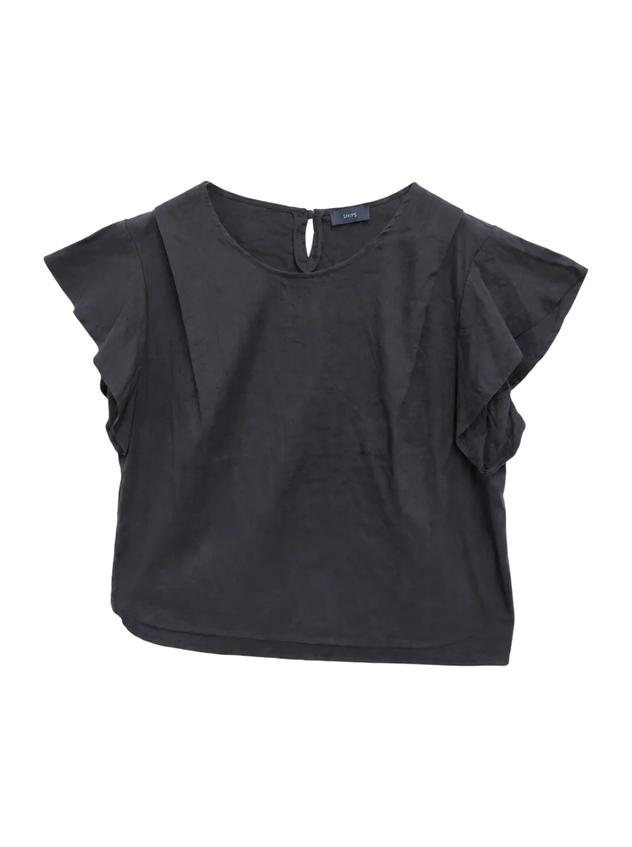 SHIPS:LNN/RY RUFFLE SLEEVE BL
