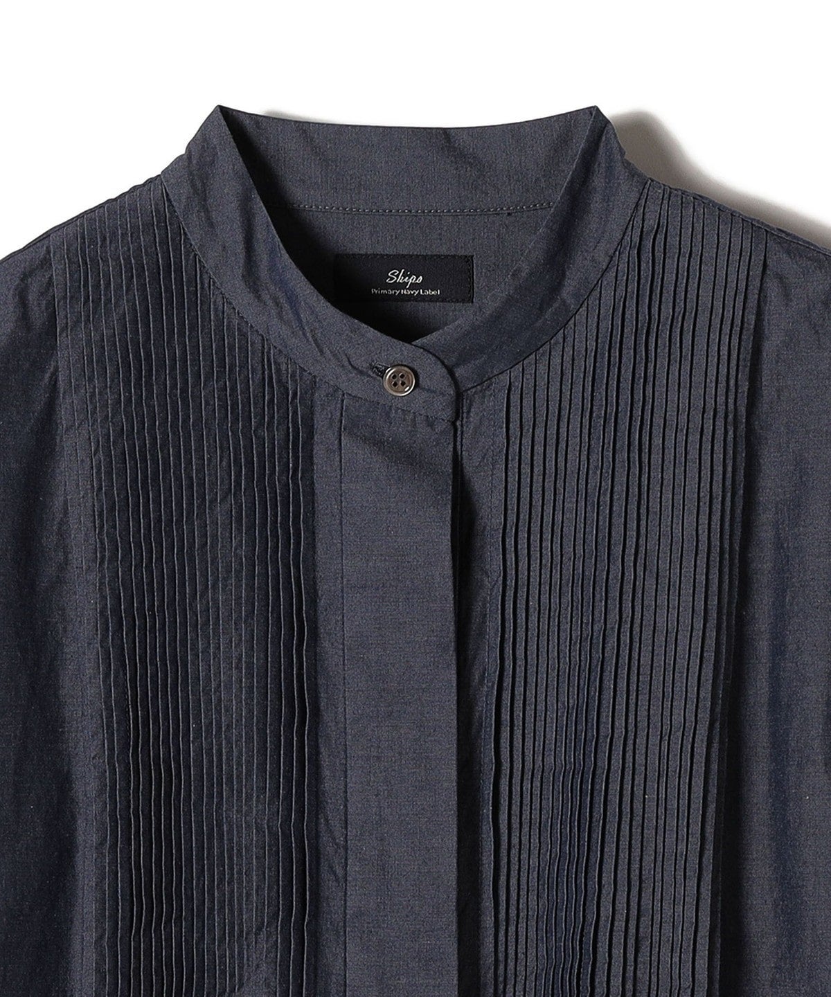 Primary NavyLabel:〈手洗い可能〉デニム シャンブレー ピンタック ワンピース
