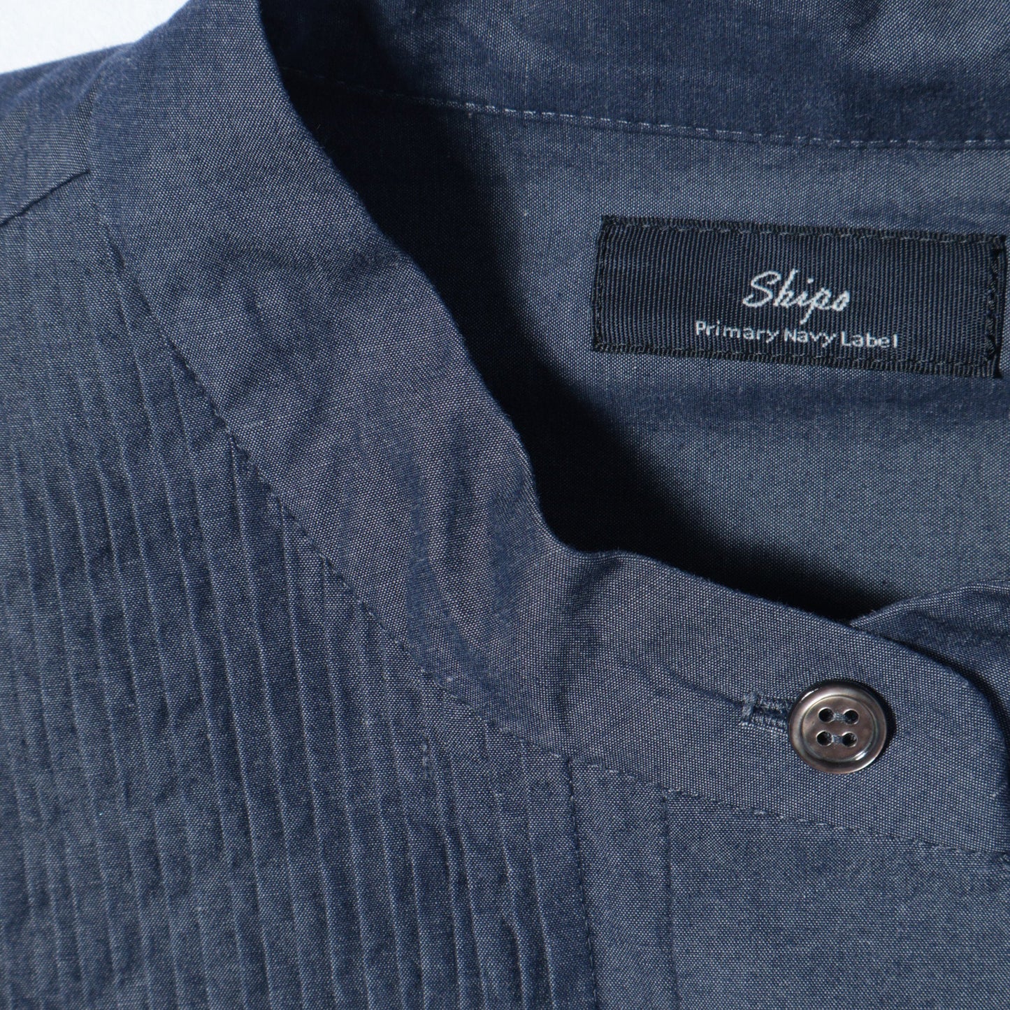 Primary NavyLabel:〈手洗い可能〉デニム シャンブレー ピンタック ワンピース