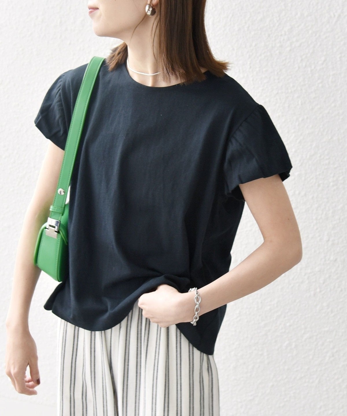 SHIPS any:〈洗濯機可能〉USAコットン パフスリーブ TEE