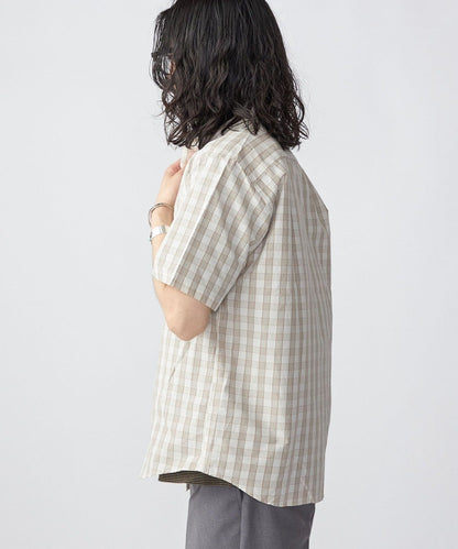 SHIPS: ECOPET(R) チェック セミワイドカラーシャツ S/S