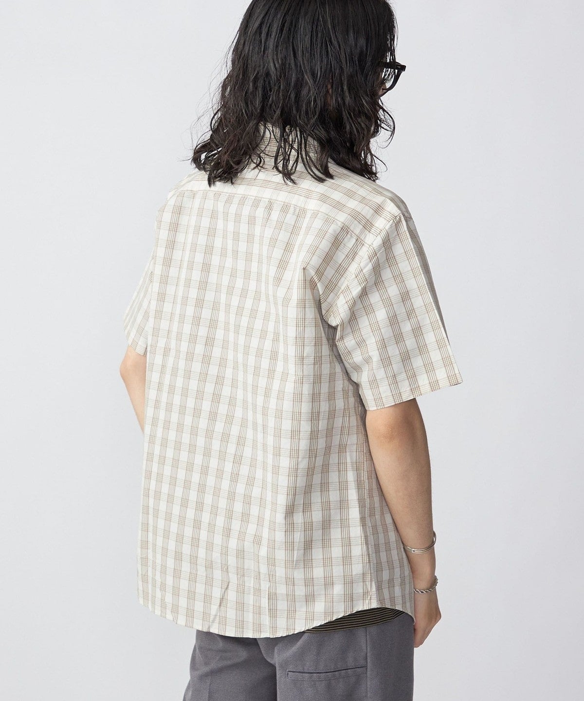 SHIPS: ECOPET(R) チェック セミワイドカラーシャツ S/S