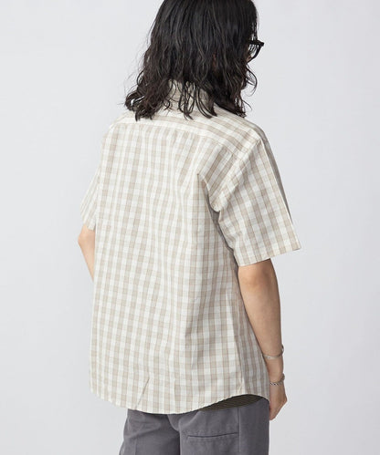 SHIPS: ECOPET(R) チェック セミワイドカラーシャツ S/S