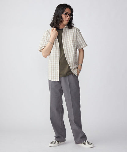 SHIPS: ECOPET(R) チェック セミワイドカラーシャツ S/S