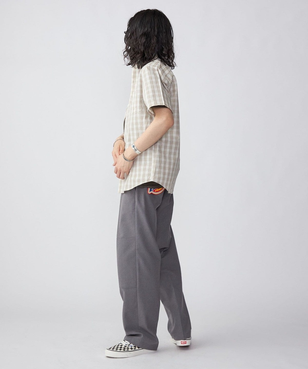 SHIPS: ECOPET(R) チェック セミワイドカラーシャツ S/S