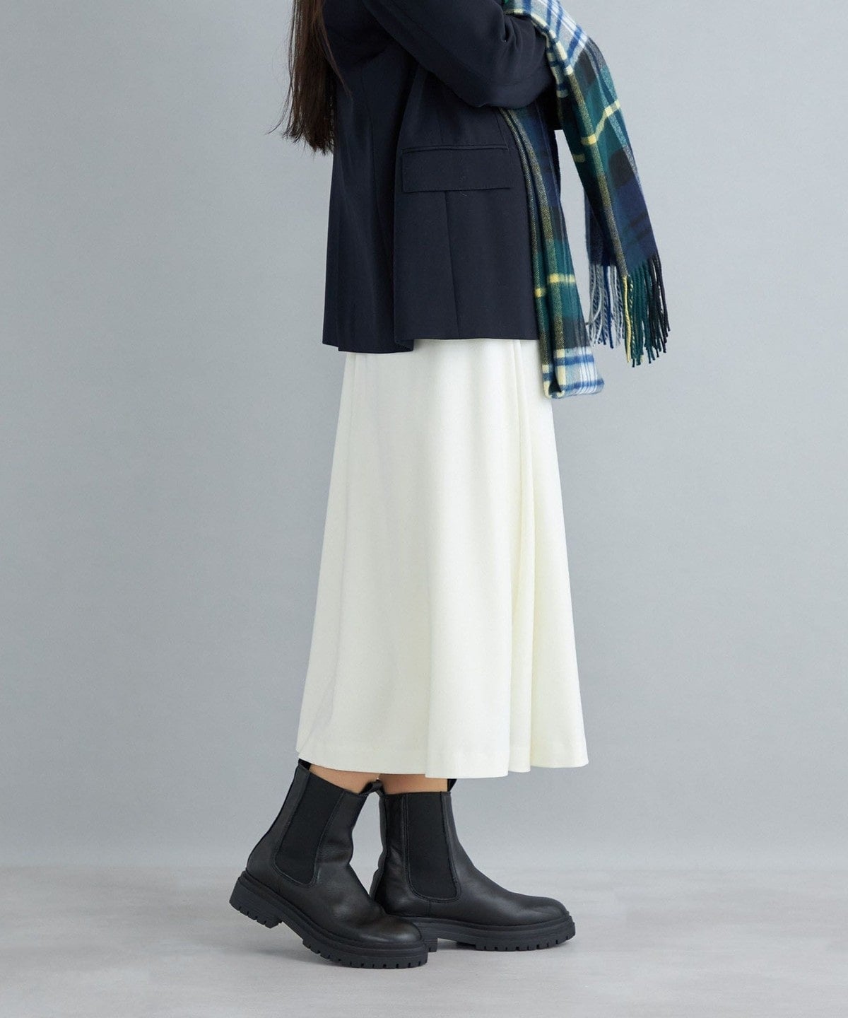 〈手洗い可能〉ウールサキソニーフレアスカート