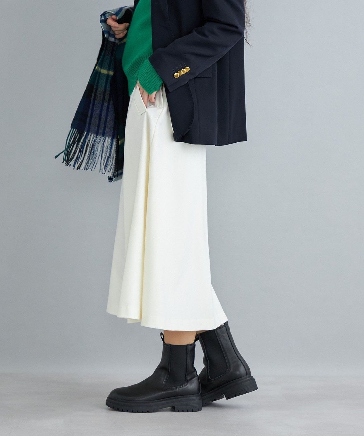 〈手洗い可能〉ウールサキソニーフレアスカート