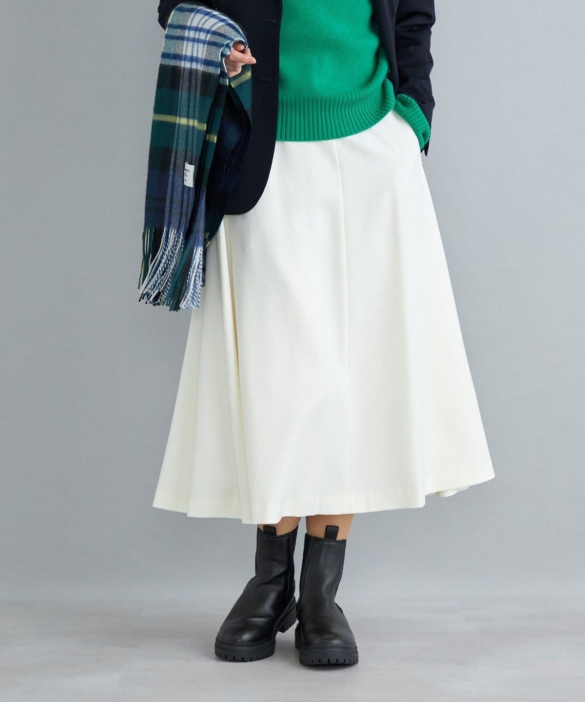 〈手洗い可能〉ウールサキソニーフレアスカート