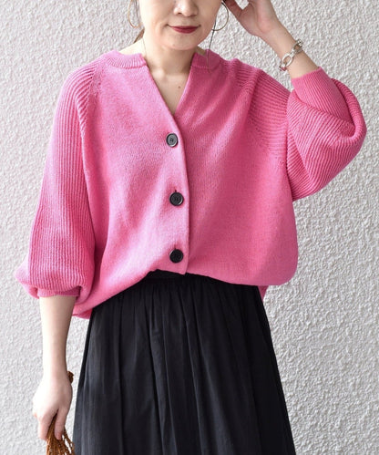 〈手洗い可能〉 ペーパー コットン カーディガン