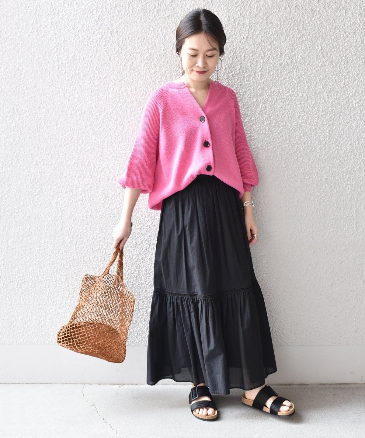 〈手洗い可能〉 ペーパー コットン カーディガン