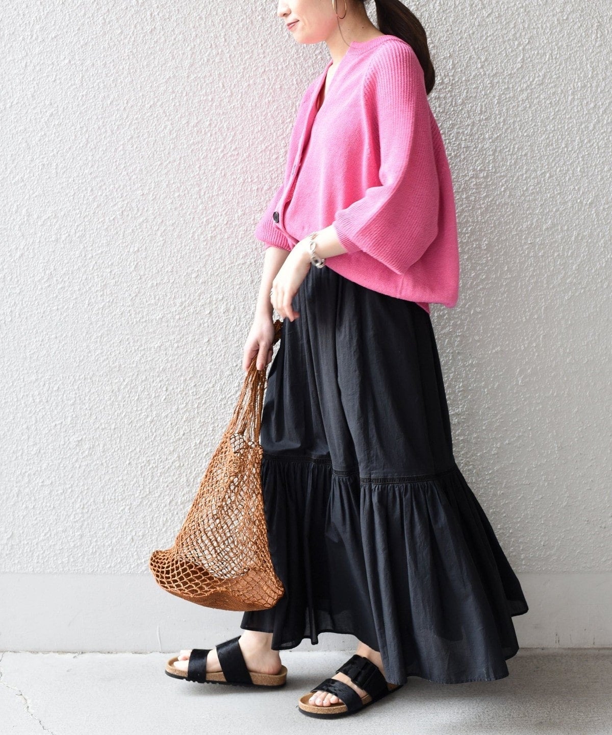 〈手洗い可能〉 ペーパー コットン カーディガン