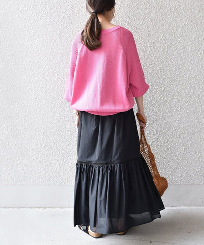 〈手洗い可能〉 ペーパー コットン カーディガン