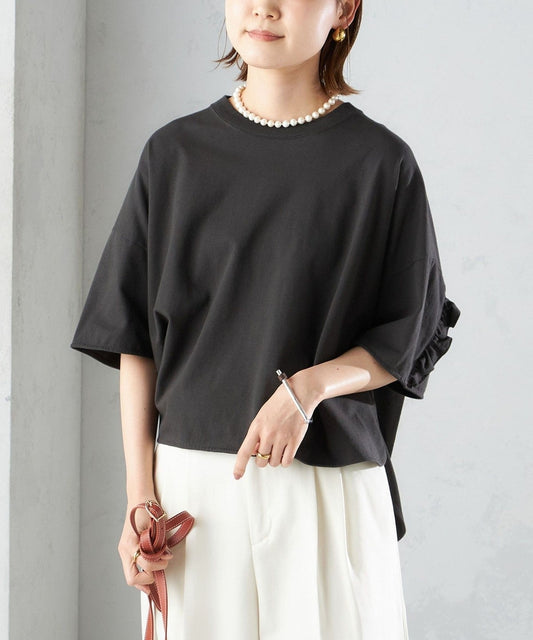 〈洗濯機可能〉バック フリル 半袖 Tシャツ
