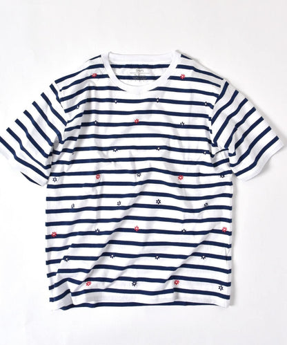 SU: スモール フラワー エンブロイダリー Tシャツ