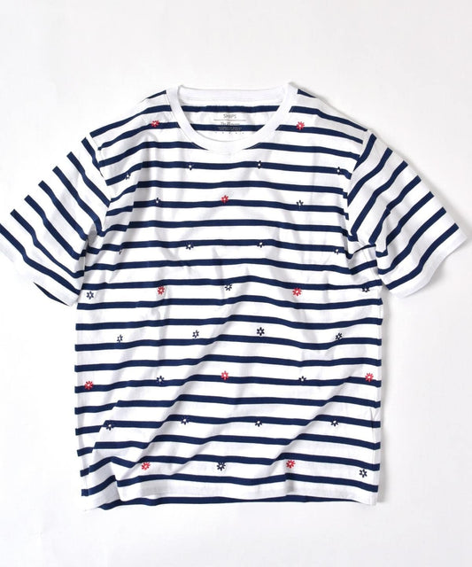 SU: スモール フラワー エンブロイダリー Tシャツ