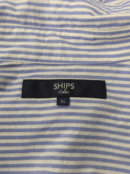 SHIPS Colors:〈洗濯機可能〉シアーサッカー スキッパー 7分袖 シャツ