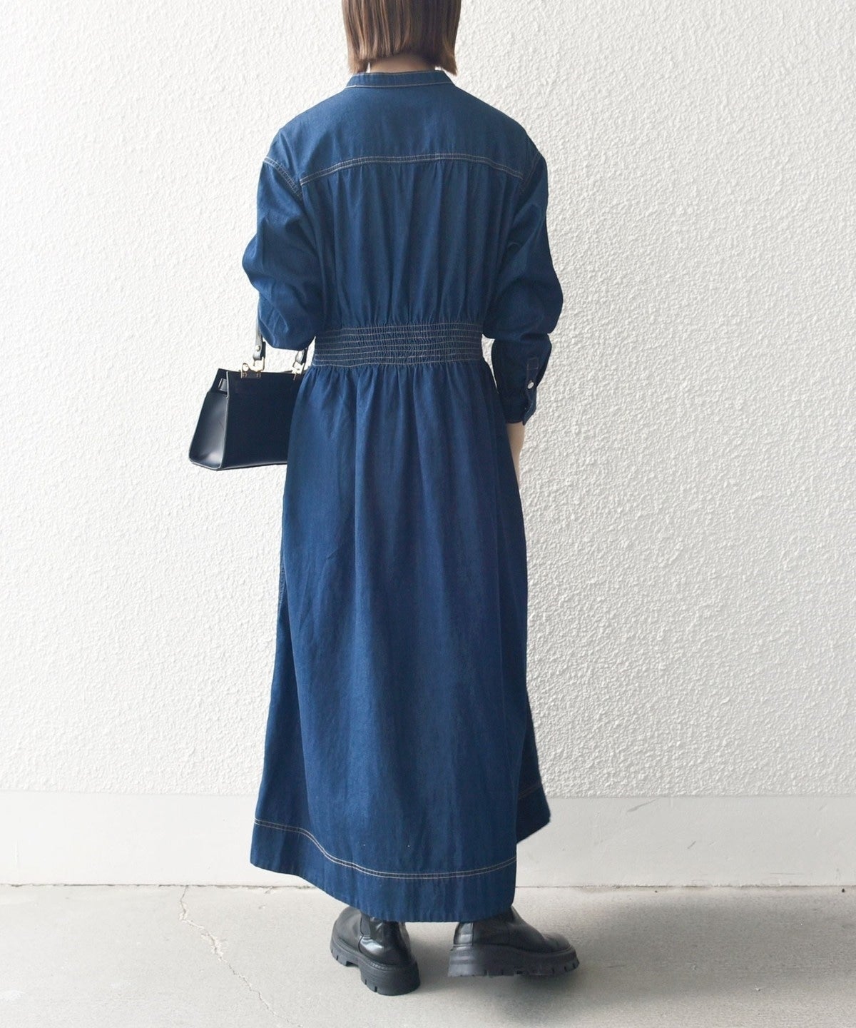 SHIPS any: シャーリング デニム ポケット ワンピース ［SHIPS any DENIM］