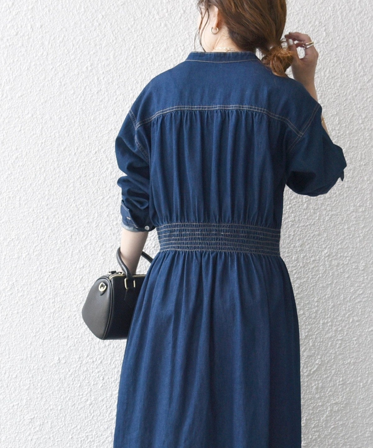 SHIPS any: シャーリング デニム ポケット ワンピース ［SHIPS any DENIM］