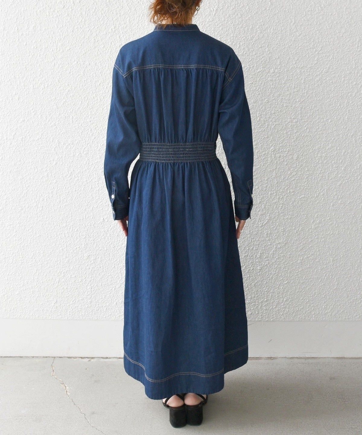 SHIPS any: シャーリング デニム ポケット ワンピース ［SHIPS any DENIM］