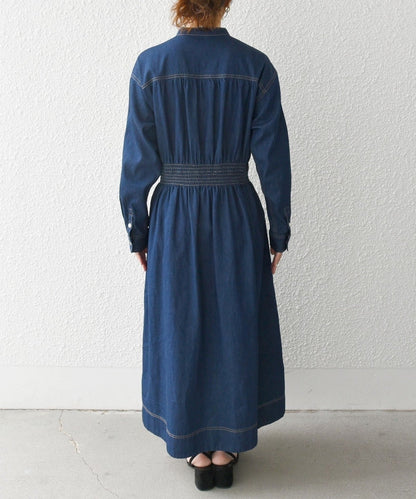 SHIPS any: シャーリング デニム ポケット ワンピース ［SHIPS any DENIM］