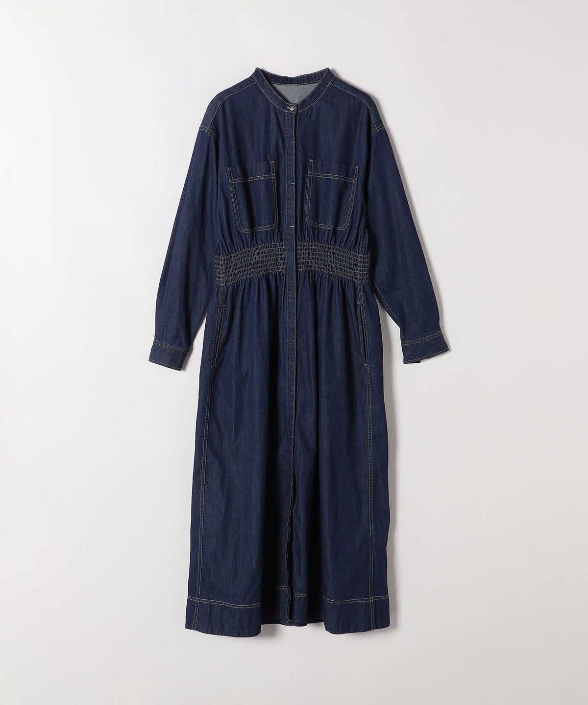 SHIPS any: シャーリング デニム ポケット ワンピース ［SHIPS any DENIM］