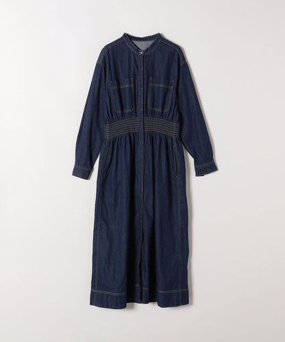 SHIPS any: シャーリング デニム ポケット ワンピース ［SHIPS any DENIM］