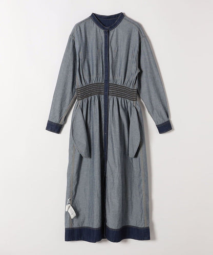SHIPS any: シャーリング デニム ポケット ワンピース ［SHIPS any DENIM］