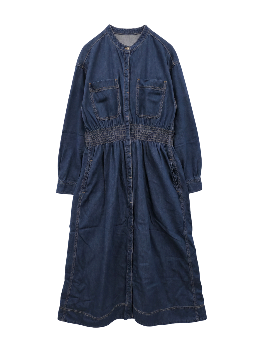 SHIPS any: シャーリング デニム ポケット ワンピース ［SHIPS any DENIM］