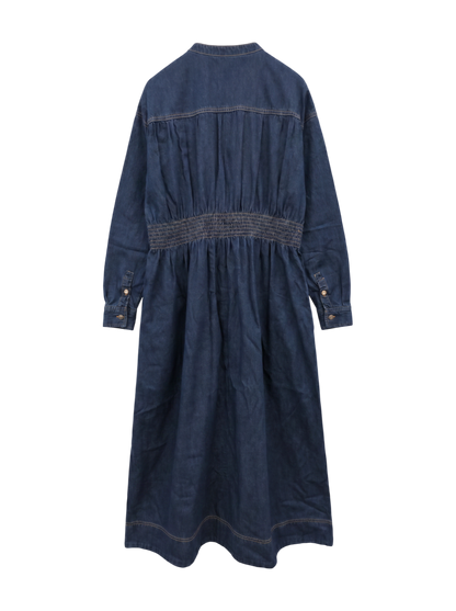 SHIPS any: シャーリング デニム ポケット ワンピース ［SHIPS any DENIM］