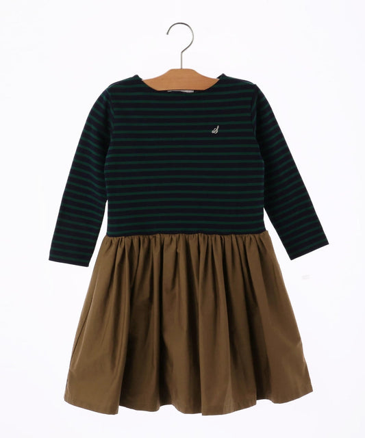 SHIPS KIDS:ボーダー×タイプクロス ワンピース(100〜130cm)