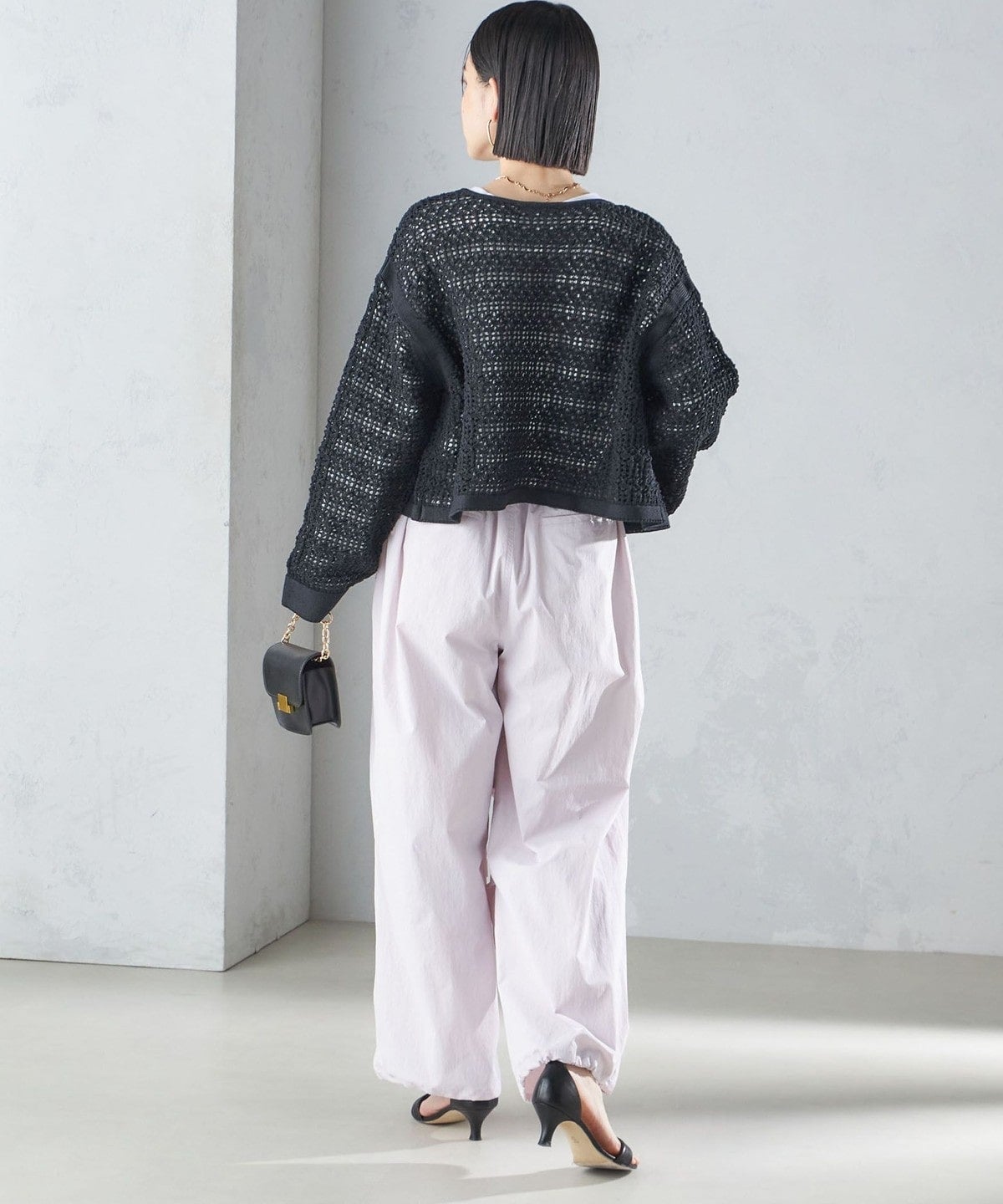 〈手洗い可能〉透かし編み 2WAY ニット ジャケット