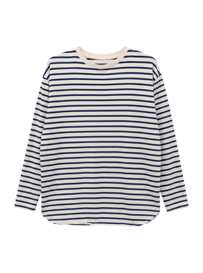 SHIPS any:〈吸水速乾〉ラウンドヘム ロングスリーブ ワイド TEE