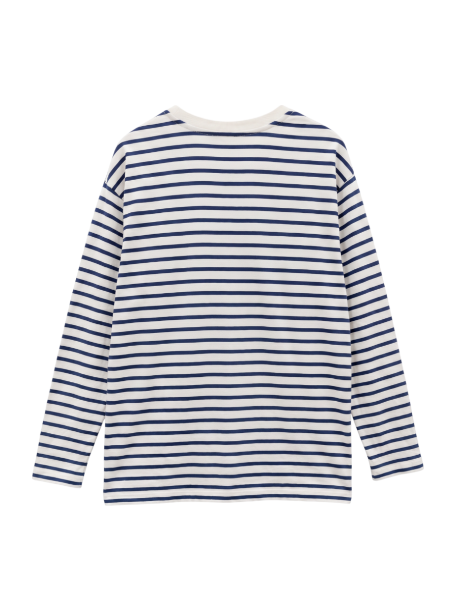 SHIPS any:〈吸水速乾〉ラウンドヘム ロングスリーブ ワイド TEE