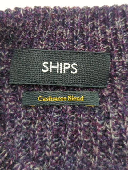 SHIPS: 7ゲージ 両畦編み ラム/カシミヤ ボトルネック ニット
