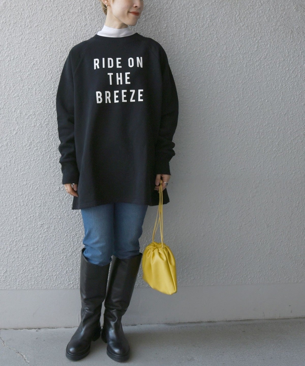 【SHIPS any別注】THE KNiTS: ロゴ ロングスリーブ スウェット