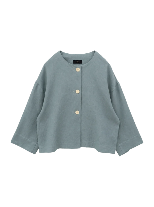 SHIPS Primary Navy Label:〈手洗い可能〉麻 レーヨン クルーネック 羽織り