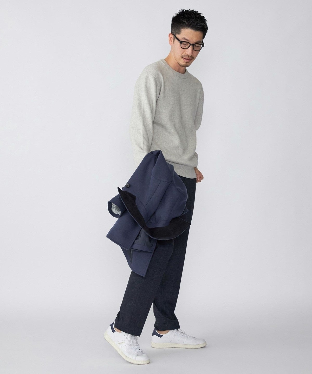 SHIPS:〈手洗い可能〉コットン カシミヤ ソリッド クルーネックニット