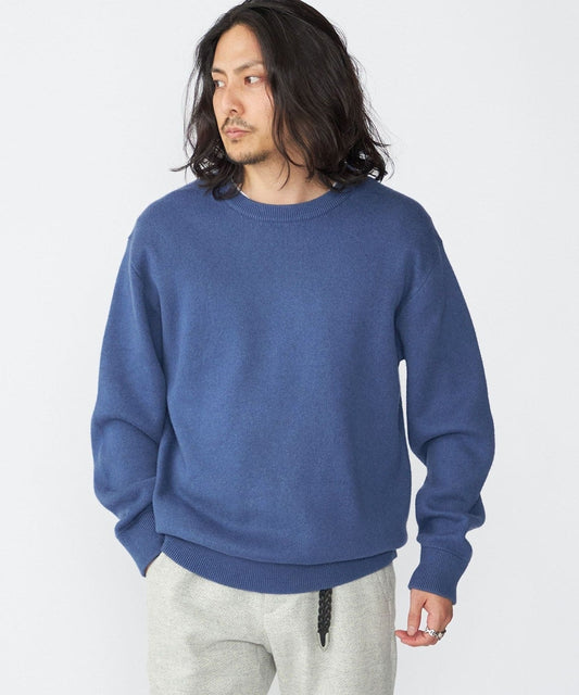 SHIPS:〈手洗い可能〉コットン カシミヤ 単色 クルーネック ニット