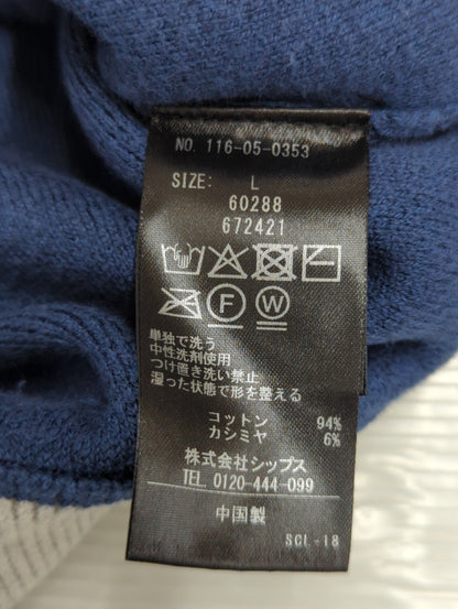SHIPS:〈手洗い可能〉コットン カシミヤ 単色 クルーネック ニット