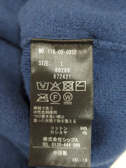 SHIPS:〈手洗い可能〉コットン カシミヤ 単色 クルーネック ニット