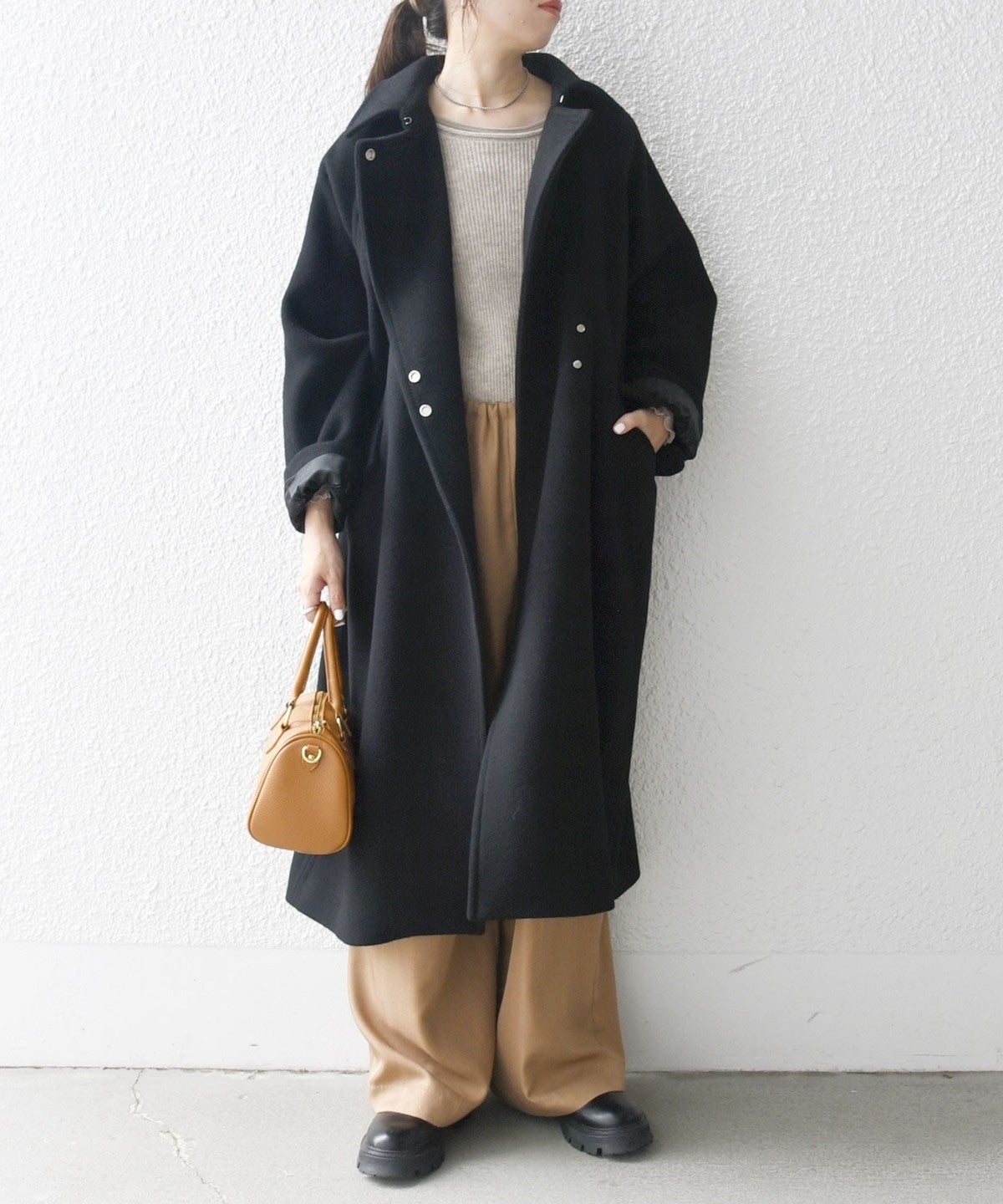 【WEB限定】SHIPS any: バルマカーン コクーン コート 24FW