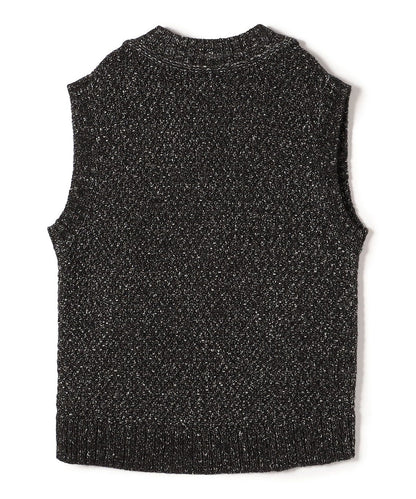 〈手洗い可能〉ツイード金ボタンニットベスト