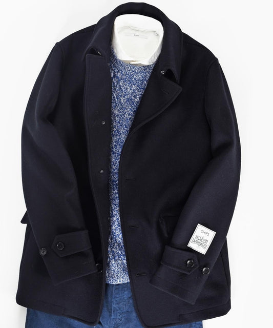 SHIPS: HAMILTON LAMBSWOOL メルトン シングル Pコート REG