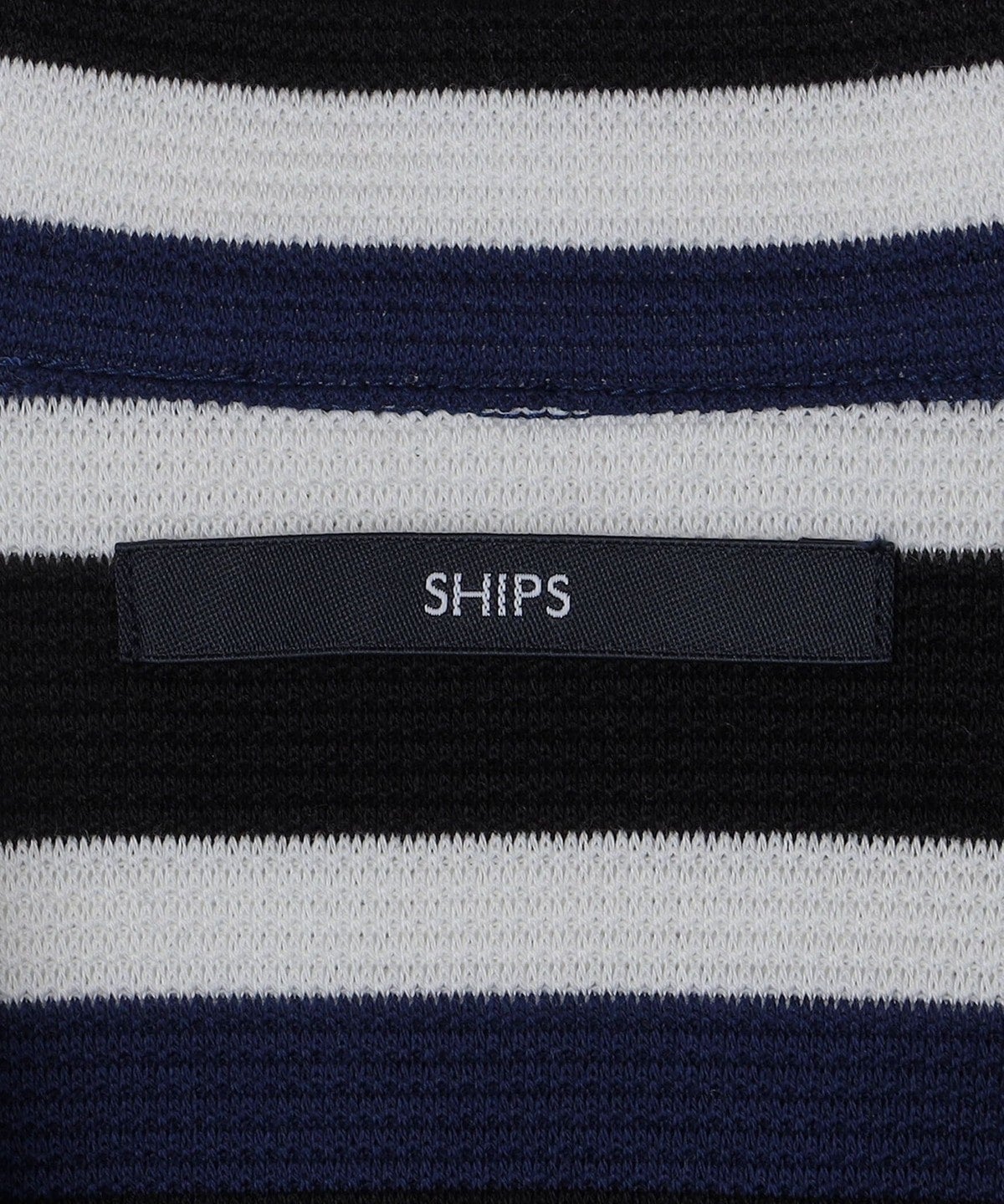 SHIPS:  ハニカム ストライプ オープンカラー シャツ
