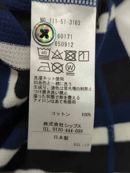 SHIPS:  ハニカム ストライプ オープンカラー シャツ