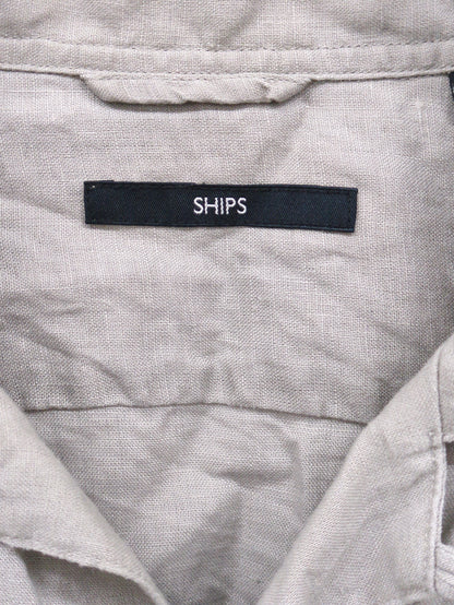 SHIPS: ヘンプ ポプリン オープンカラー シャツ