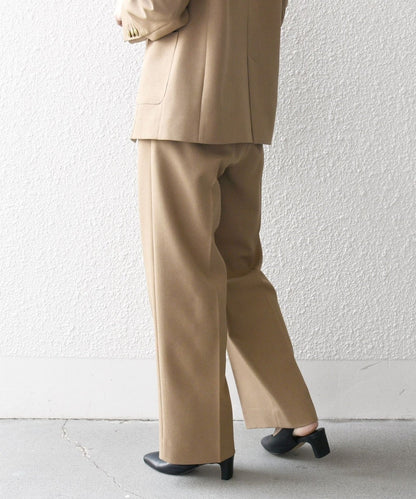 SHIPS any:〈手洗い可能〉ウールライク フロント ボタン ロング パンツ ［NAVY BLUE］