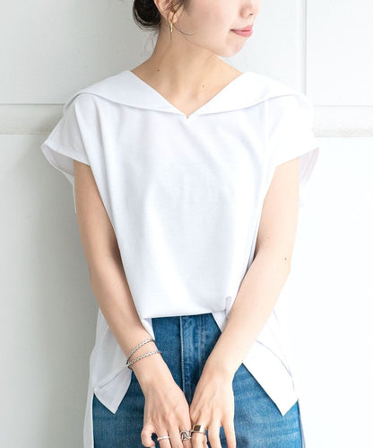 SHIPS any: セーラーカラー TEE〈ウォッシャブル〉